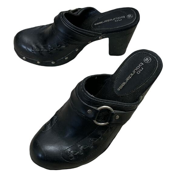 No Boundaries Black Y2K Heel Clogs Buckle Size 8.5 - Picture 2 of 4